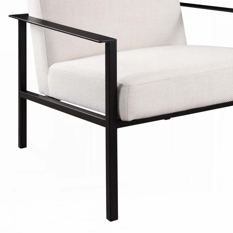 Fauteuil en métal, Blanc cassé
