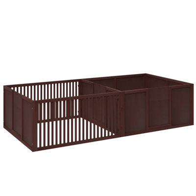 Spacious Wooden Dog House, Coffee Brown, Versatile Indoor Pet Box