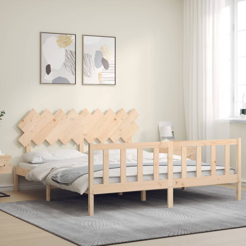 Bed Frame with Headboard, Natural, Super King (6')