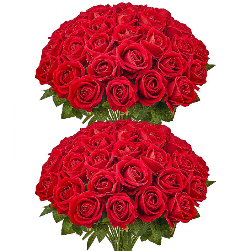 Roses, bouquet de fleurs artificielles pour Noël, Rouge