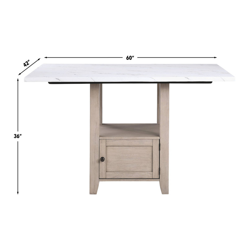 Taylor Marble Table Dining Set, 7 Pieces: Table, 6 Chairs