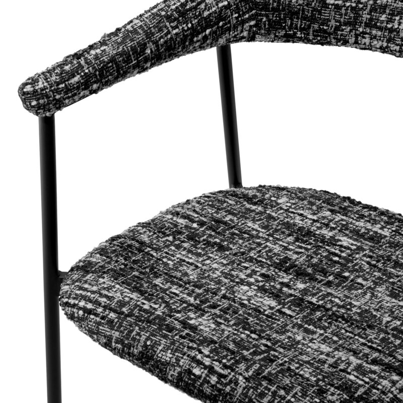 Julio Upholstered Arm Chair, Boucle Sonata Black