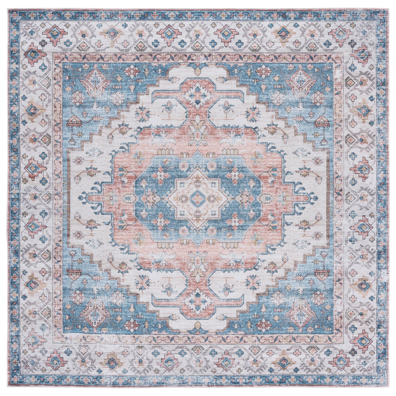 Elephus Machine Washable Performance Oriental Rug, Square 6'