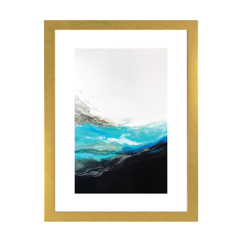 «Resounding Wave» par Spell rebond Fine Art - impression, 24" H x 16" W x1" D, Blanc, Gold Paper