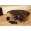 Round Mahogany Extendable Pedestal Dining Table
