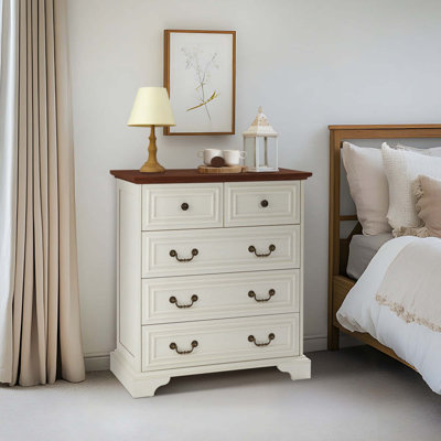 Commode moderne à 5 tiroirs pour la chambre à coucher - Vaste commode de rangement, robuste et sécuritaire