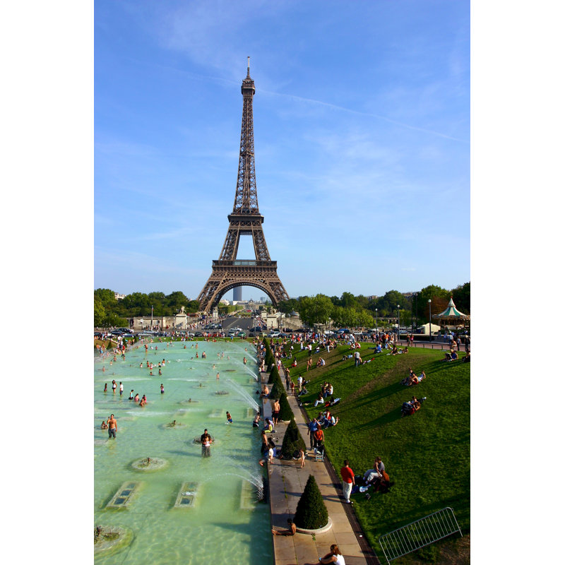 Dysart Eiffel Tower in Paris - Wrapped Canvas Photograph, 122cm H x 81cm W x 3.8cm D