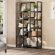 Argenziano 71.06"H Marble Wood Geometric Etagere Bookcase with Open Display Storage Shelves