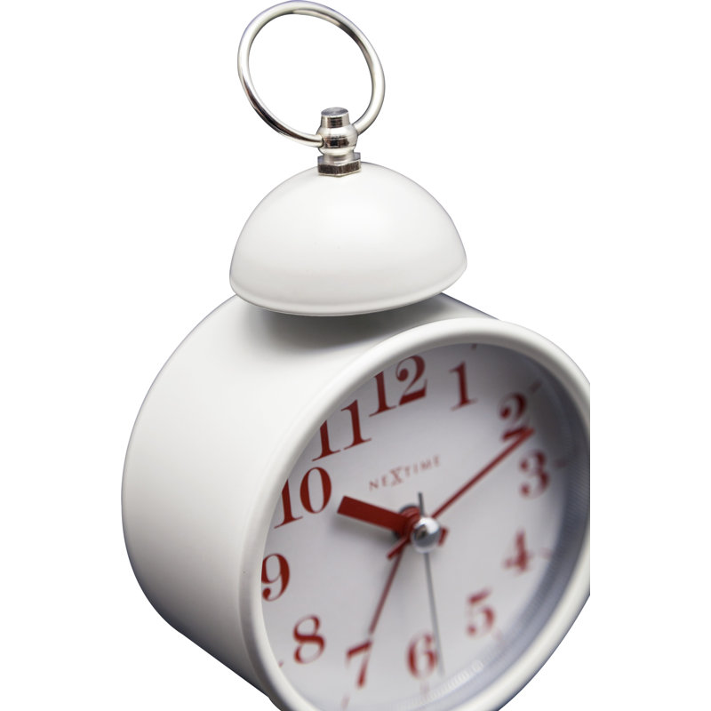 Horloge de table single bell alarm, Blanc