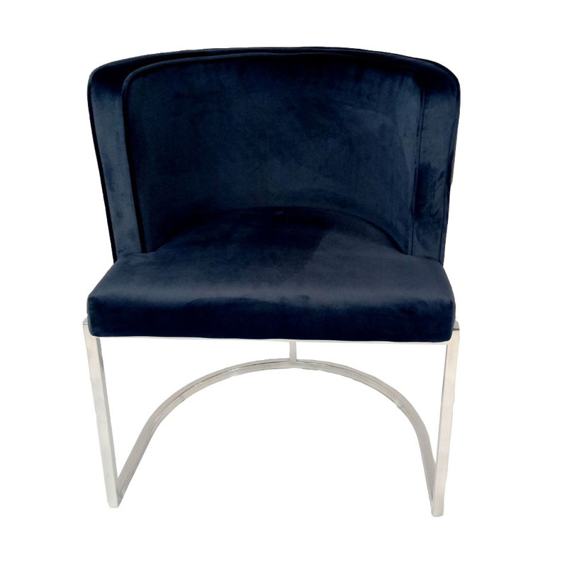 Chaise avec accoudoirs revêtue de velours, Noir