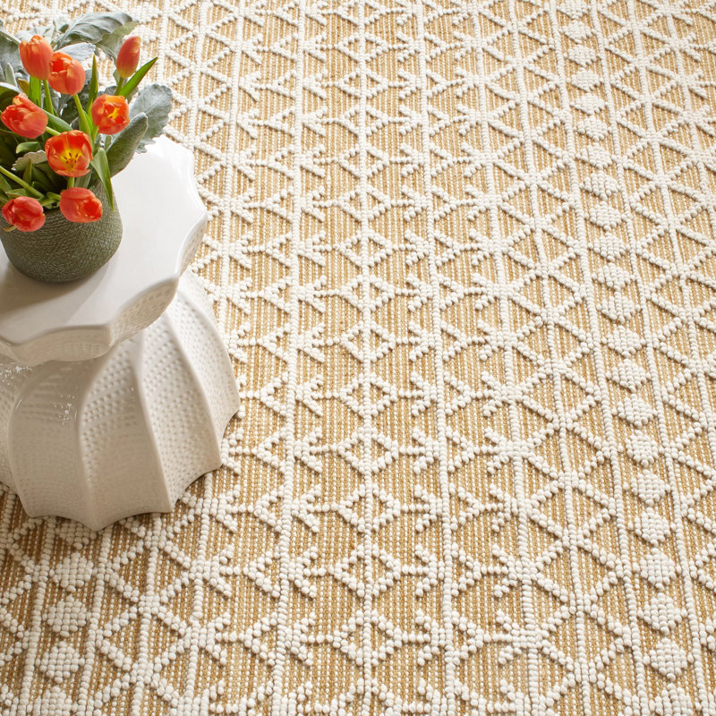 Pembrook Ochre Handwoven Wool Rug, Rectangle 3' x 5'