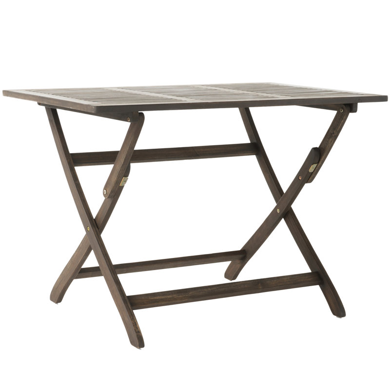 Table d'extérieur 43,5 po - Bois, eau, plateau à lattes, gris, option de rangement pliable