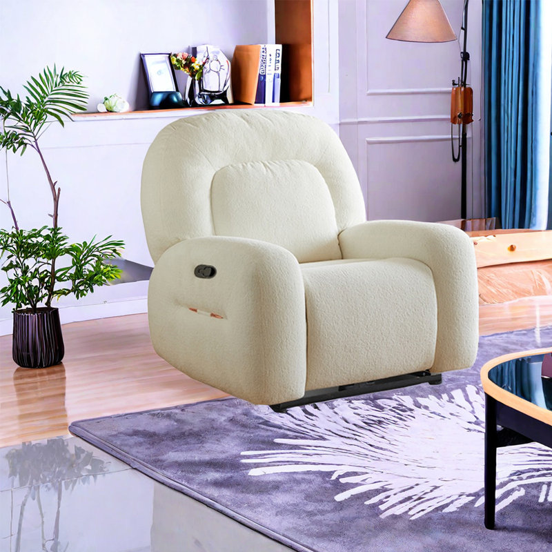 Taigan Upholstered Recliner, Beige