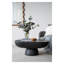 Table basse ovale noire - Piédestal en oxyde de magnésium de 36 po de longueur x 24 po de largeur x 15 po de hauteur pour le salon