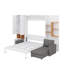 Lit escamotable avec grand canapé et 2 lumières, lit escamotable mural en bois avec tablettes et armoires de rangement-1365292856