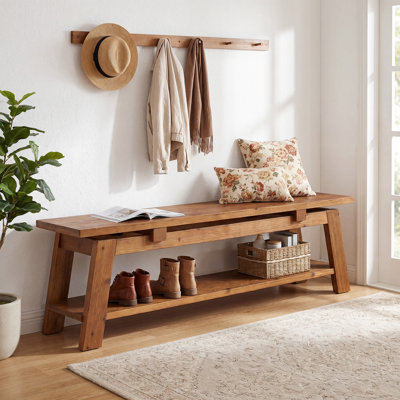 Solid Wood Storage Bench
