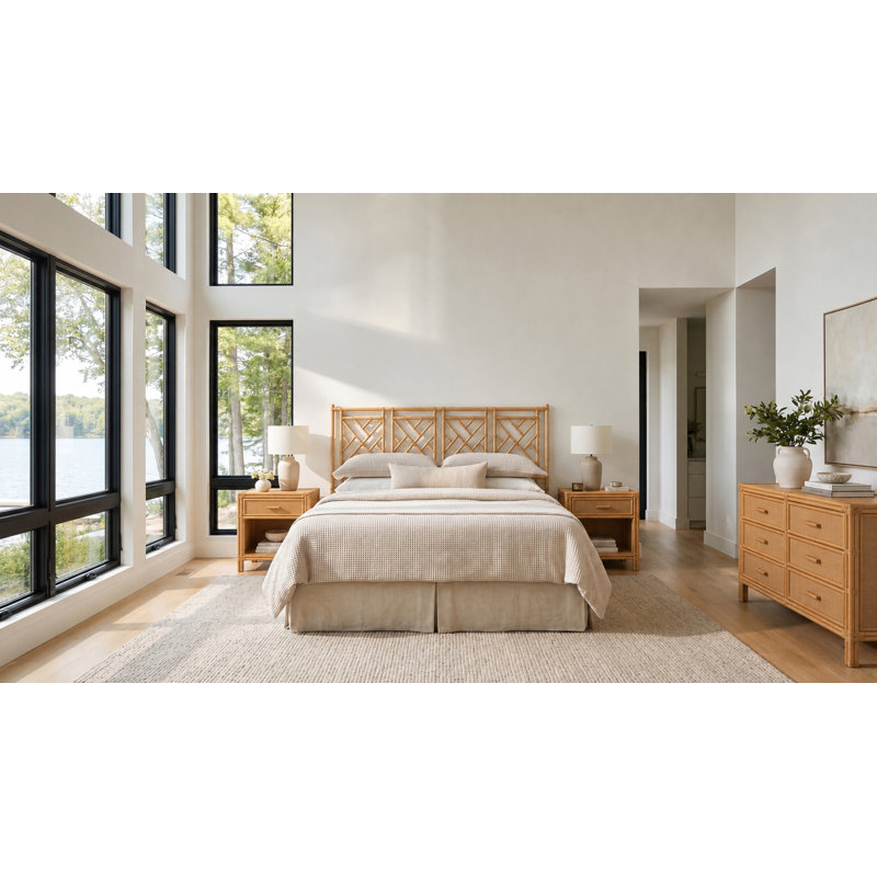 Lit plateforme Chippendale, Très grand, Naturel