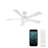 Wynd 5 - Blade Outdoor /Indoor Smart Ceiling Fan with Remote Control and LED Light Kit Included, Works With Alexa and iOS or Android App-124322699-124322701-124322710