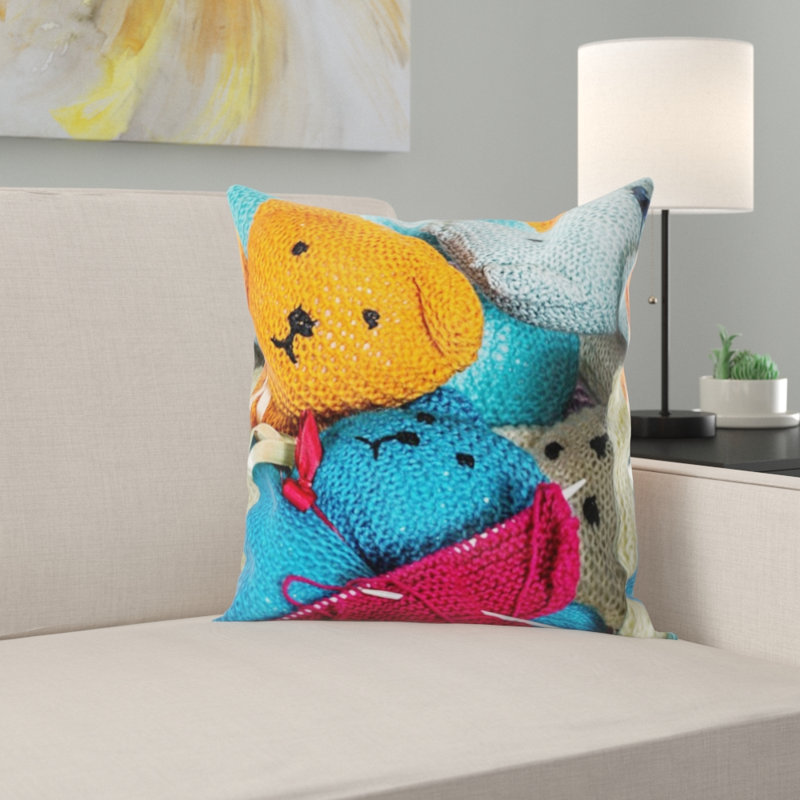 Coussin décoratif en tricot