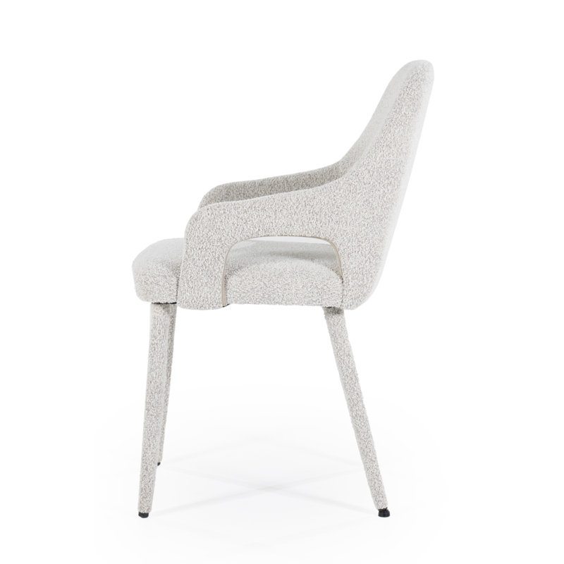 Dining Chair Upholstered Arm Chair, Beige