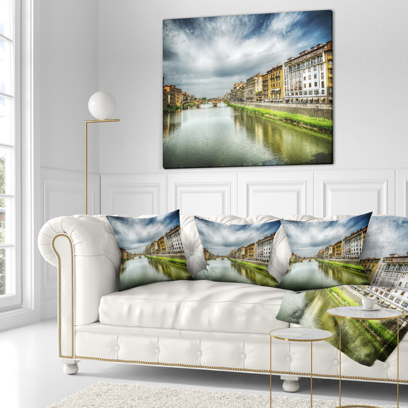 Coussin lombaire cityscape arno river, Carrée 18 po x 18 po