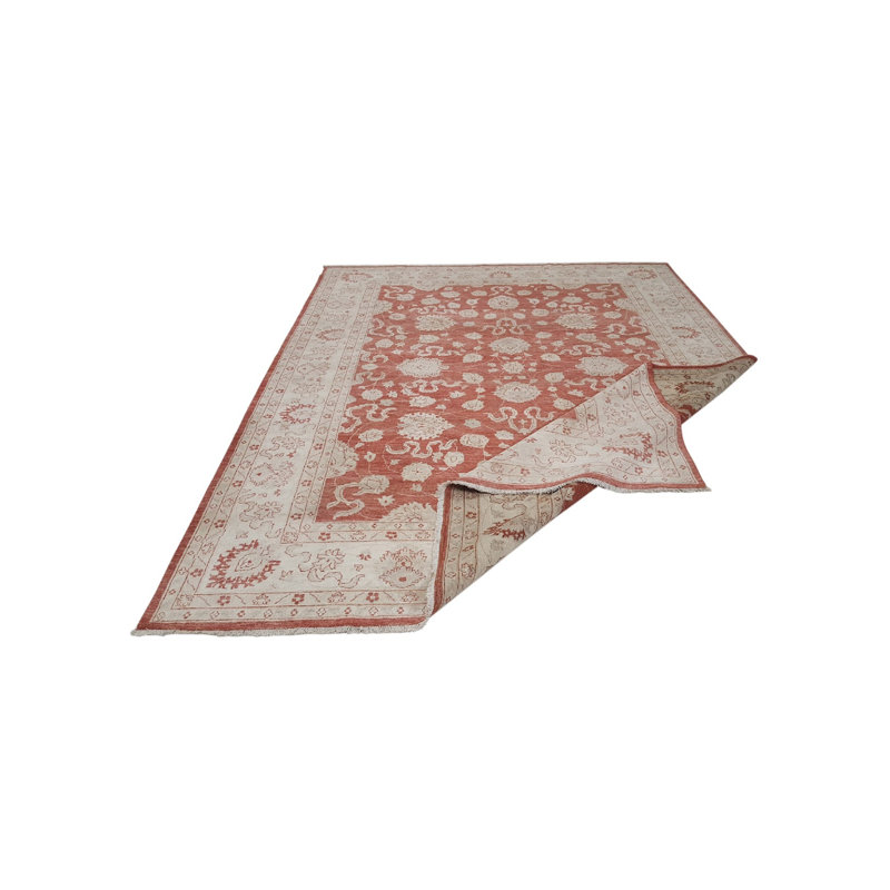 Daugherty Hand Knotted 9x12 Rust Rug