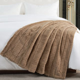 Sculpted Stripe Faux Fur Throw
