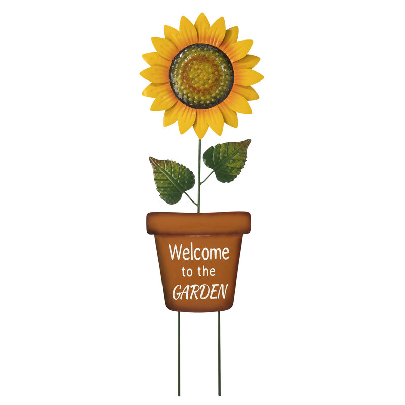 Piquet de jardin en métal tournesol