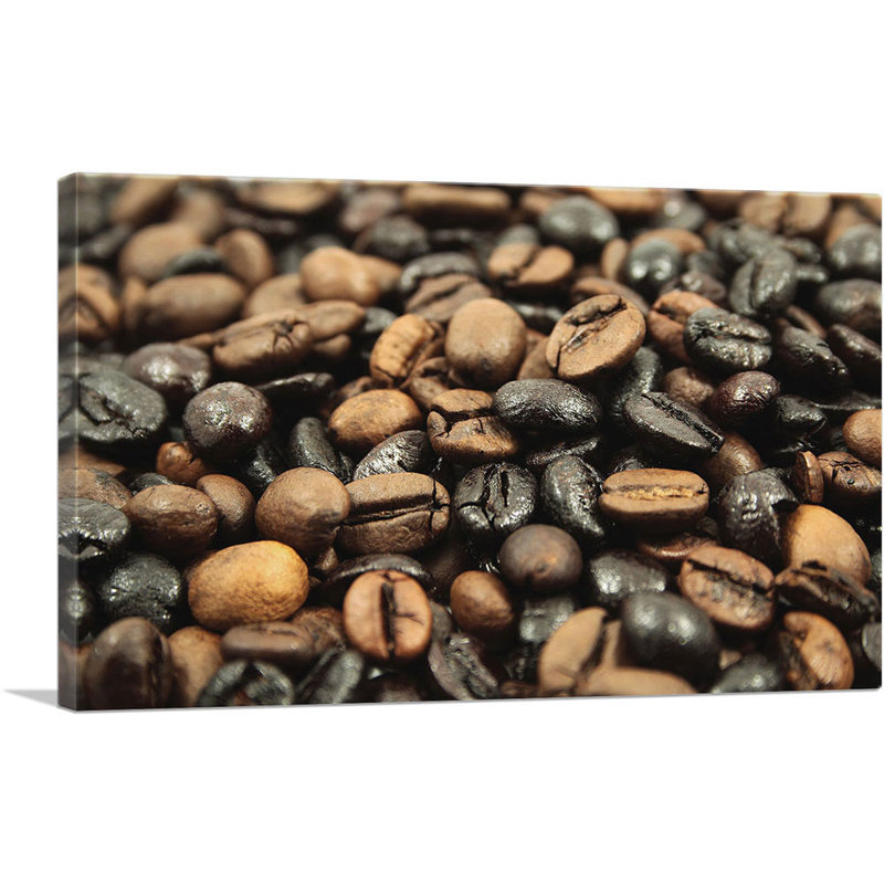 Coffee Beans Coffee Shop Decor - reproduction de photo sur toile tendue, H 18 po x l 26 po x P 0,75 po