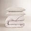 Housse de couette et taies d'oreiller 100 % lin français - King/Cal King - Motif floral crème-101946440-137099163