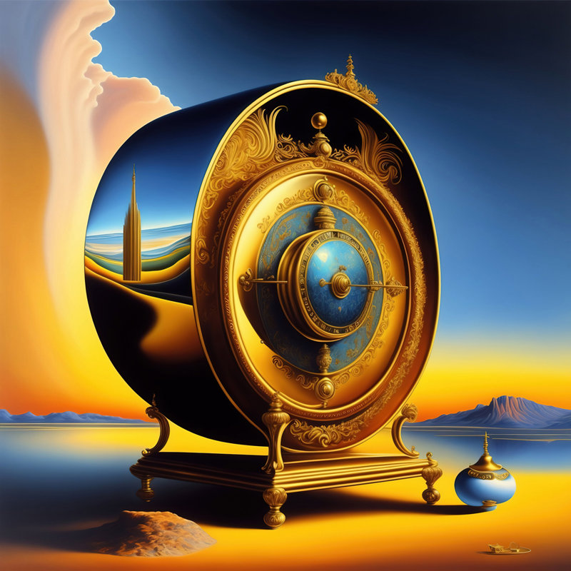 "Time Machine Dali 6" par Stephen Chambers, impression sur toile tendue, L 18 po x H 18 po