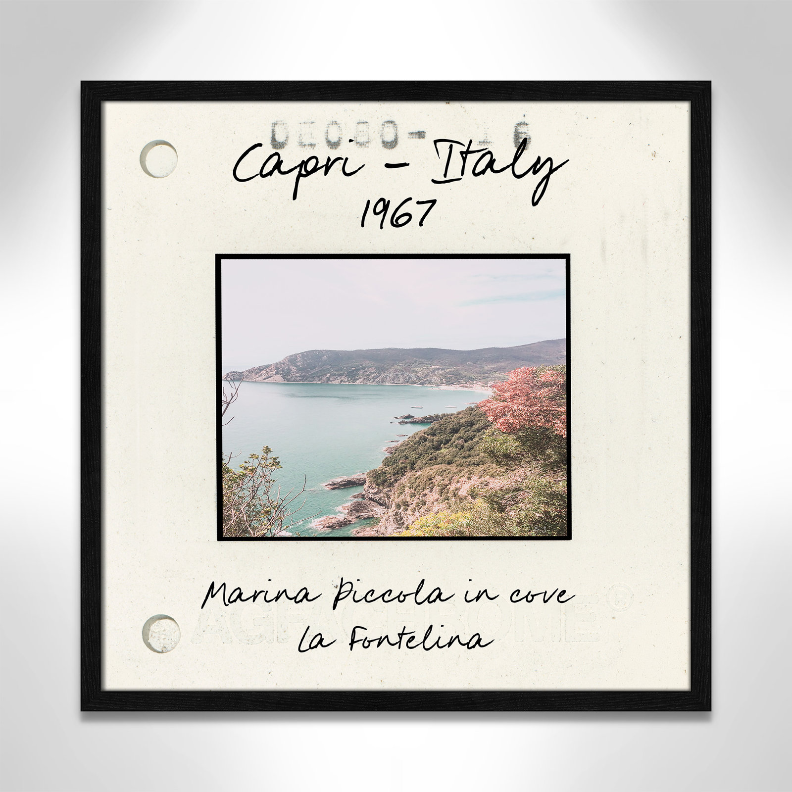Capri Italy - Marina Picolla in La Fontalina Print by Susan Jill, Black Single Picture Framed Paper