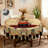 Retro Coffee-Colored Timeless Tablecloth, Washable Round Tablecloth, Ideal for Indoor Dining and Family Gatherings-189074543