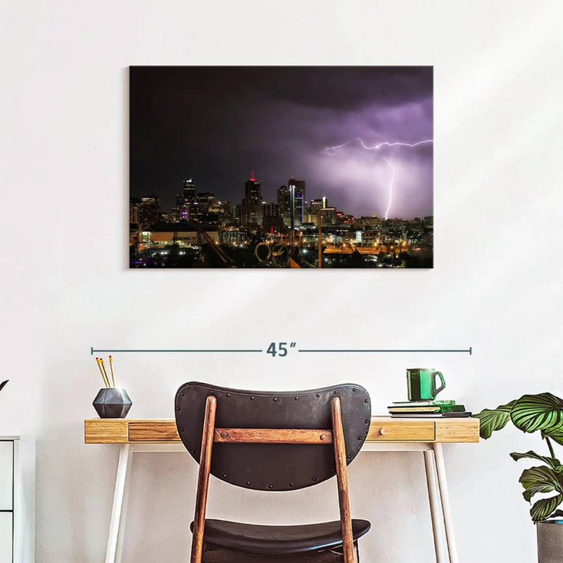 Kavia Lightning Over Denver, 24" H x 36" W