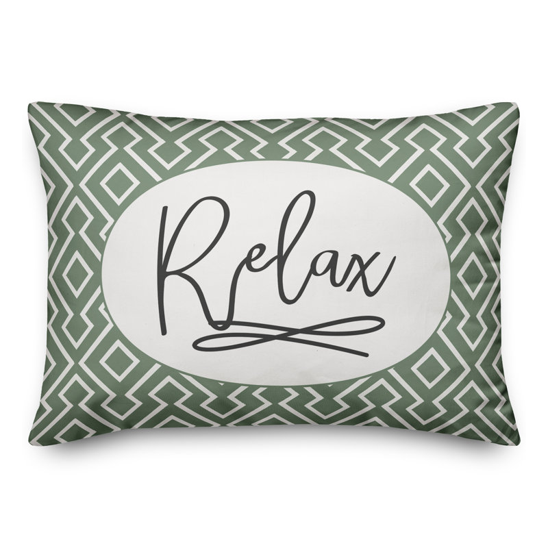 Geometric Outdoor Reversible Throw Pillow, Green