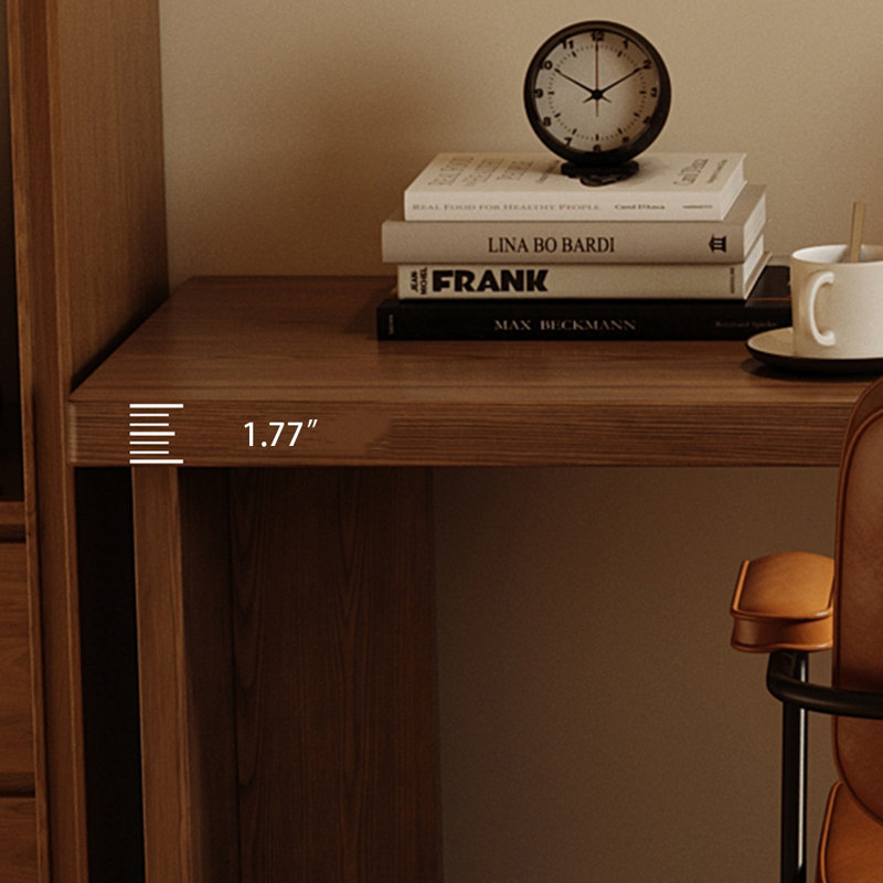 Bureau en bois massif en forme de L brun noisette, Retour à droite, H 29,53 po x l 70,87 po x P 47,24 po