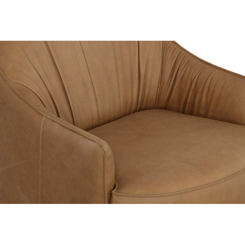 Gisele Leather Swivel Club Chair