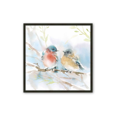 «Bluebird pair in Spring» par Katrina Pete - reproduction d'art sur toile tendue