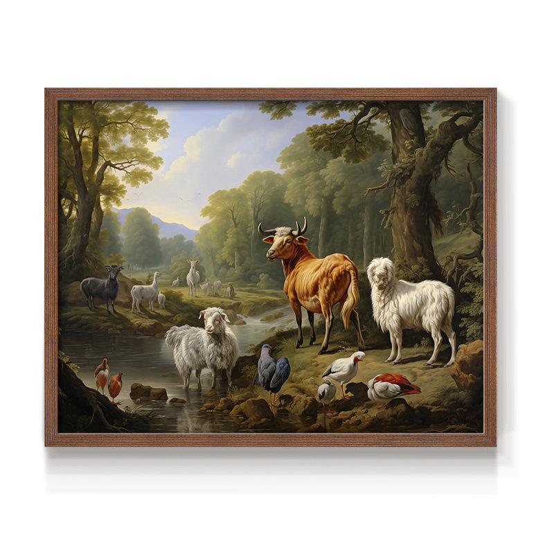 Faune, série XXVI, reproduction encadrée, H 22 po x l 28 po, Noyer
