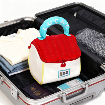 【RED, Three Little Bears · Small Size, Non-Waterproof Style】Makeup Bag, Cute And Portable Cosmetic Organizer For Travel, Ideal Christmas And Holiday Gift For Students And Girls