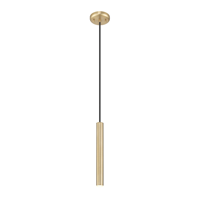 Luminaire suspendu 1 lumière Normani, H 12 po x l 4,75 po, Or brossé