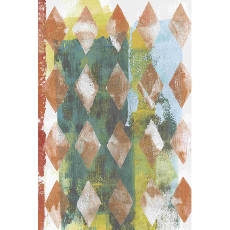 Harlequin abstrait III, H 12 po x l 8 po