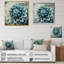 Bleu, blanc, fleurs de Dahlia I - art mural Dahlia-86828306-86828305