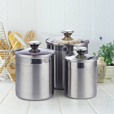 Tramontina Gourmet 8-pc. Stainless Steel Kitchen Canister Set  Stainless  steel canister set, Stainless steel canisters, Kitchen canisters