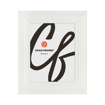 Craig Frames 18x27 Inch Picture Frame, White, Bravado Style, 2.0" MDF Moulding, Painted Finish, Plexiglass Facing and Hanging Hardware