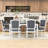 Rustic 7Pcs Extendable Dining Table Set with Removable Leaf and 6 Upholstered Chairs-2079921621-2079921624