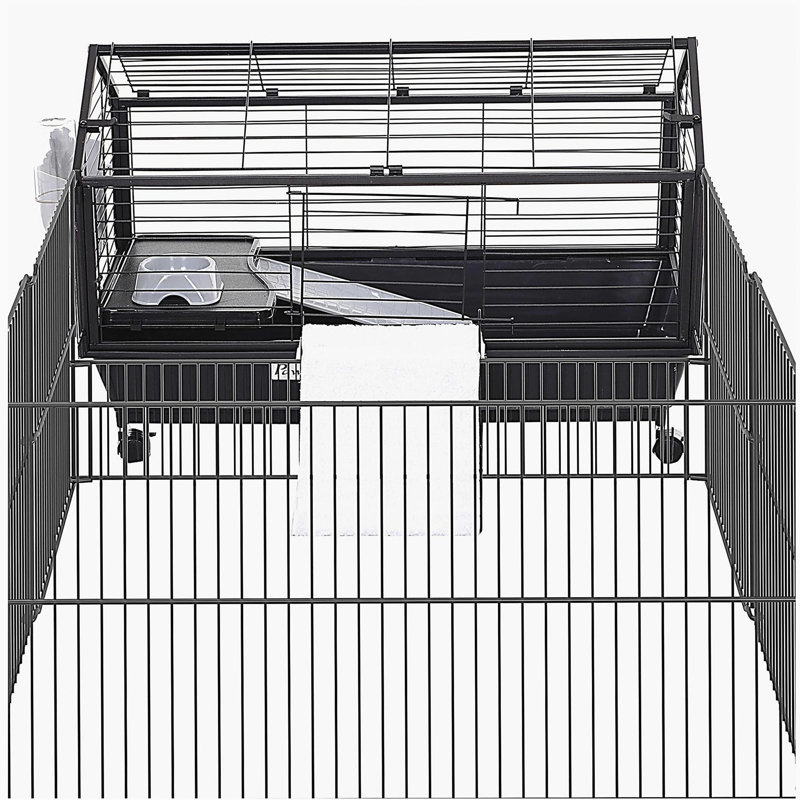 Cage pour petits animaux avec roulettes, bouteille d'eau, L 35 po