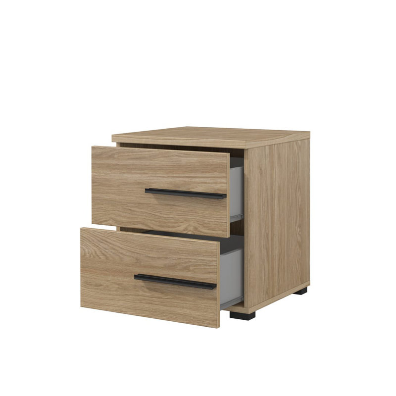 Blockus 45cm W Manufactured Wood Bedside Table, Left