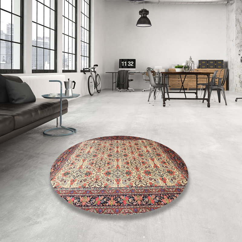 Mauve oriental/beige Dostal Tapis décoratif, Rond 8 pi