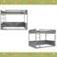 Grand lit superposé en bois avec tablettes intégrées, boîte de rangement, lumière DEL et station de charge USB-1676457416